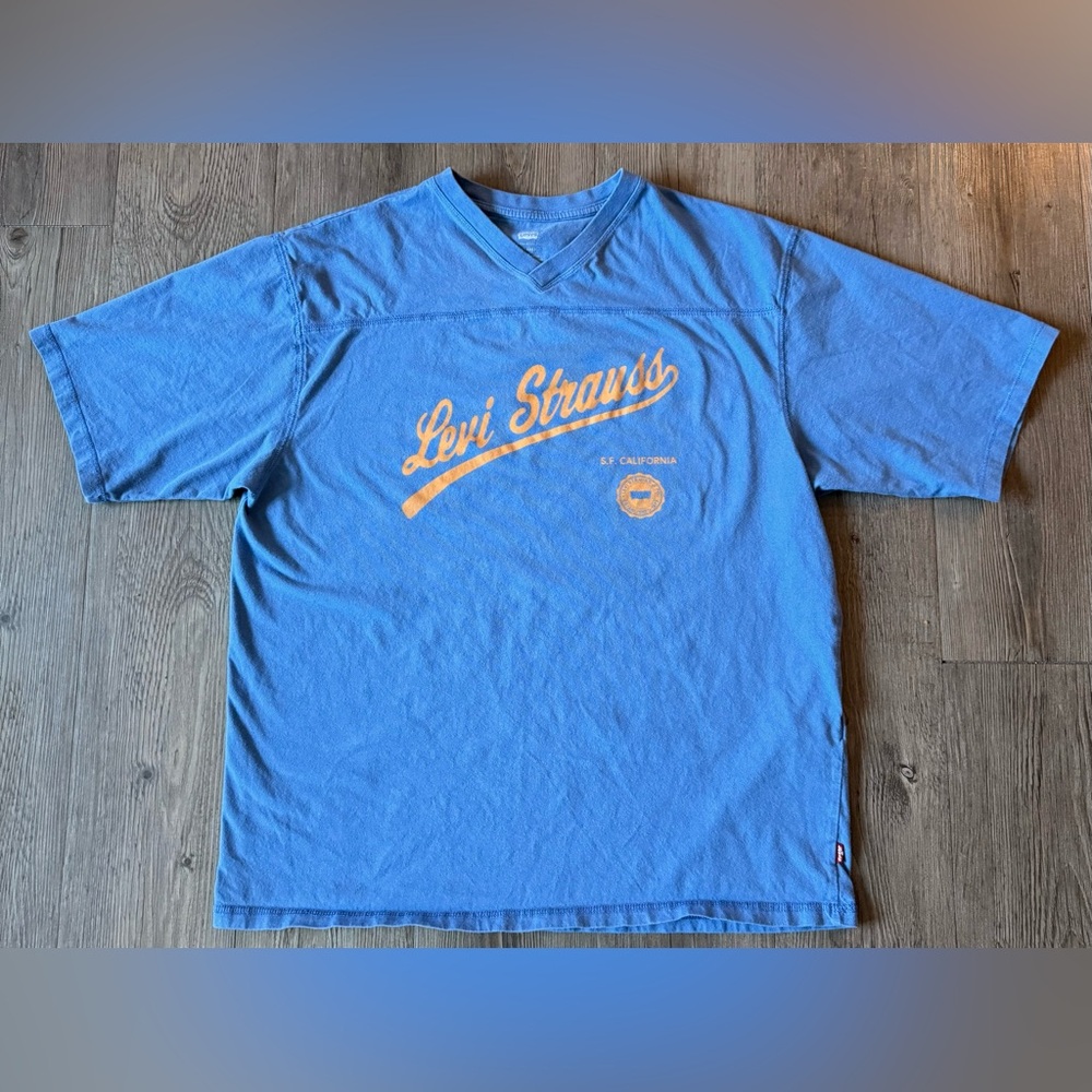 Levi's Blue Vintage-Baseball Style Relaxed Fit Tee, Men’s Medium